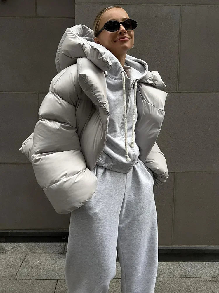 Parkas Long Sleeve Top Women Autumn Winter Warm Coat Women's Street Fashion Hoodies Woman Cotton-padded Jacket