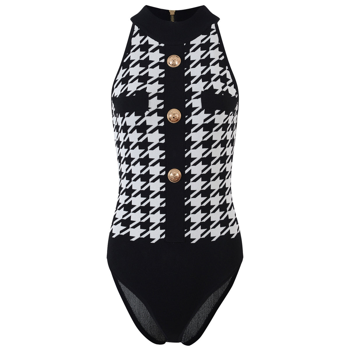 Luxury Designers Summer Clothes Vintage Lion Buttons Plaid Jumpsuit Women Sleeveless Sexy Outfits for Woman