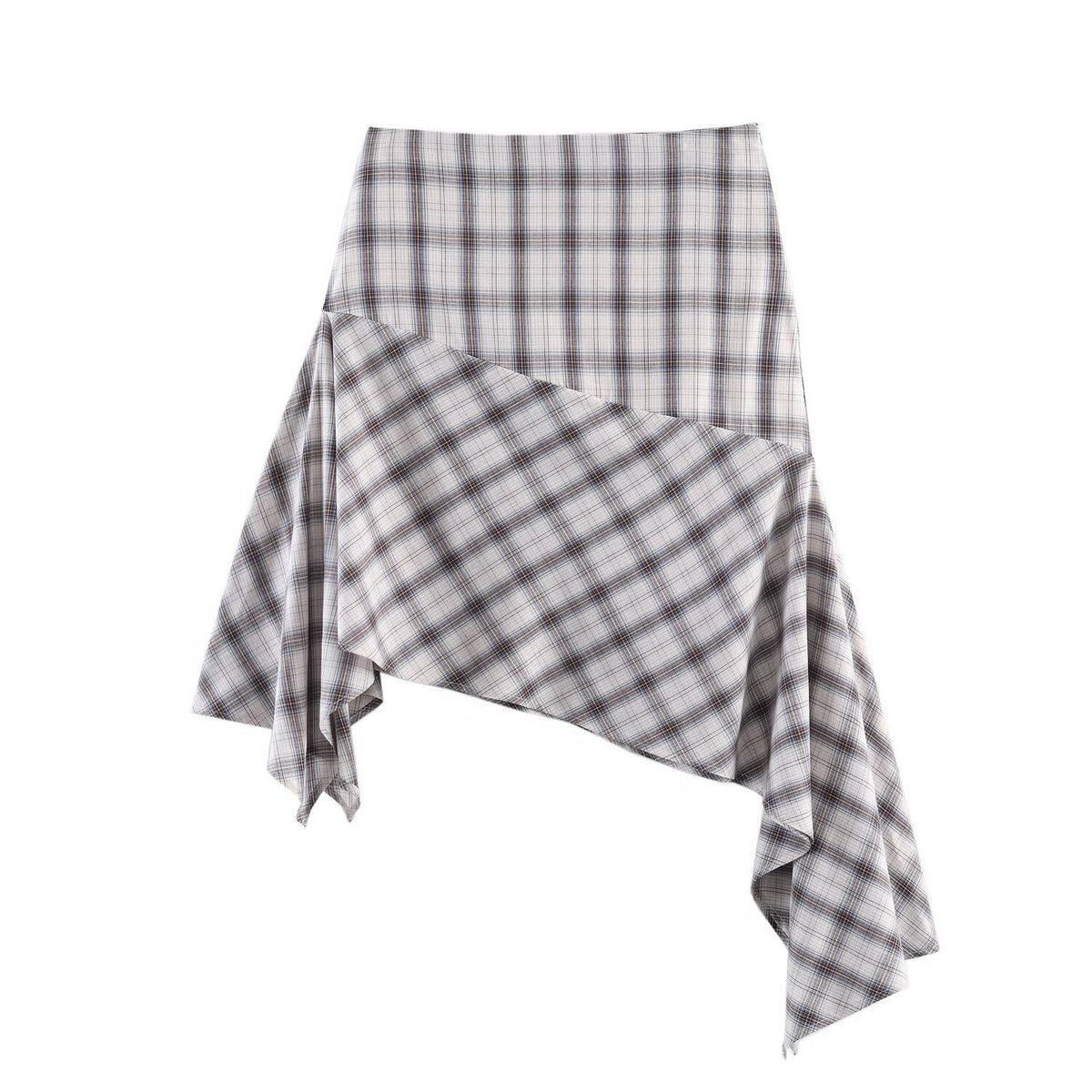 Asymmetric plaid dress for women's clothing