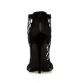 Women's Shoes Sexy High Heels Mesh Peep Toe Sandals Fishnet Zip Sexy Party Dress Woman Shoes