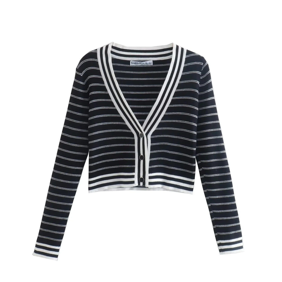 Woman Knitted Cardigan Autumn Sweater Stripe Knitted Casual Long Sleeve Cardigans Coat Button Up Vintage Tops
