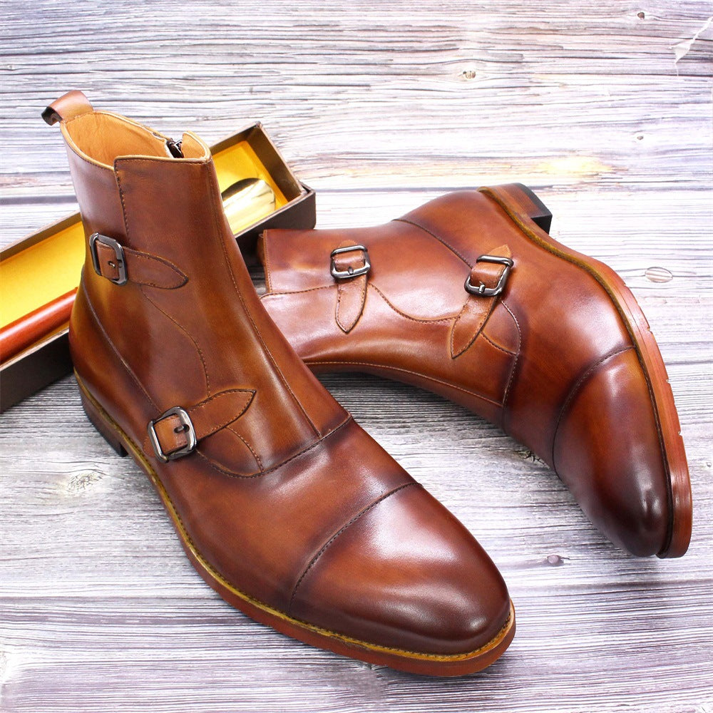 Men's High Top Leather Three Joint Sneakers