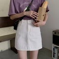 Chic High Waist Elastic Denim Skirt with Hip Design