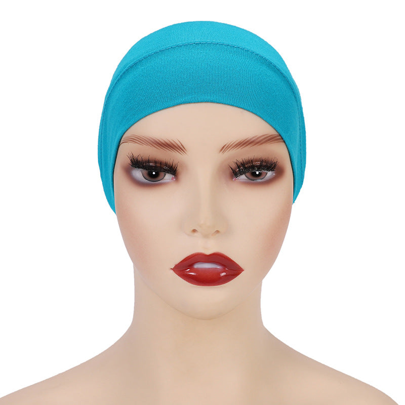 Modal Solid Color Malaysian Beanie with Neck Scarf