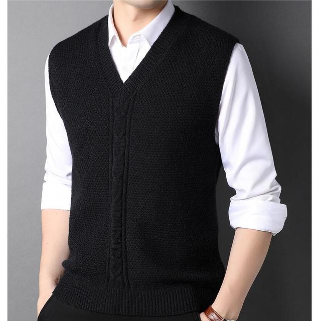 Warm Versatile British Style Men's Tank Tops (Spring/Autumn)