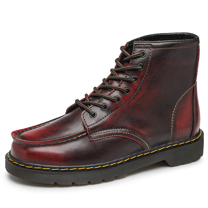 Men's High-Top Cowhide Martin Trendy Tooling Boots