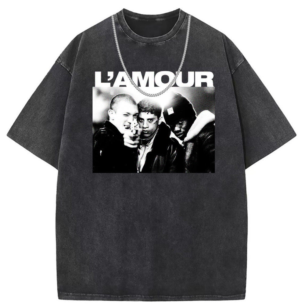 Vintage Distressed Short Sleeve T-Shirt for Couples
