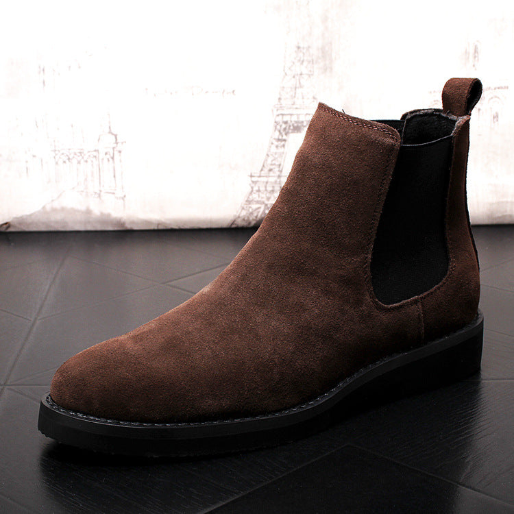 Short Cowboy Boots and Velvet Men's Warm Shoes
