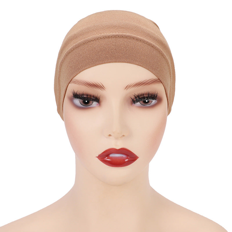 Modal Solid Color Malaysian Beanie with Neck Scarf