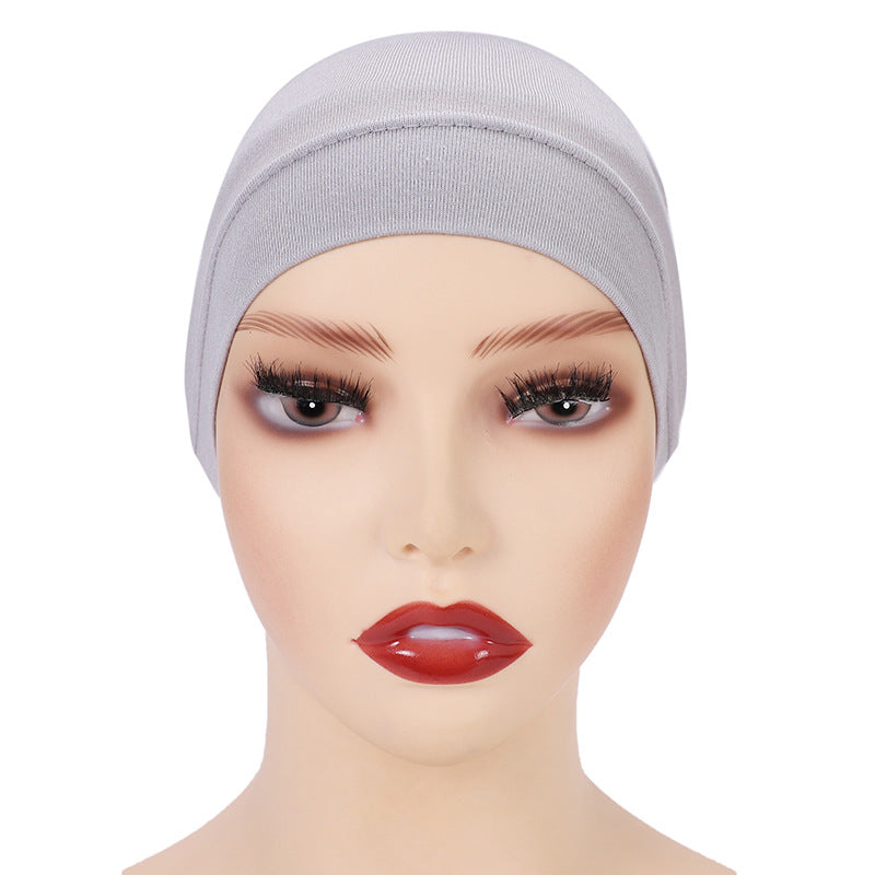 Modal Solid Color Malaysian Beanie with Neck Scarf