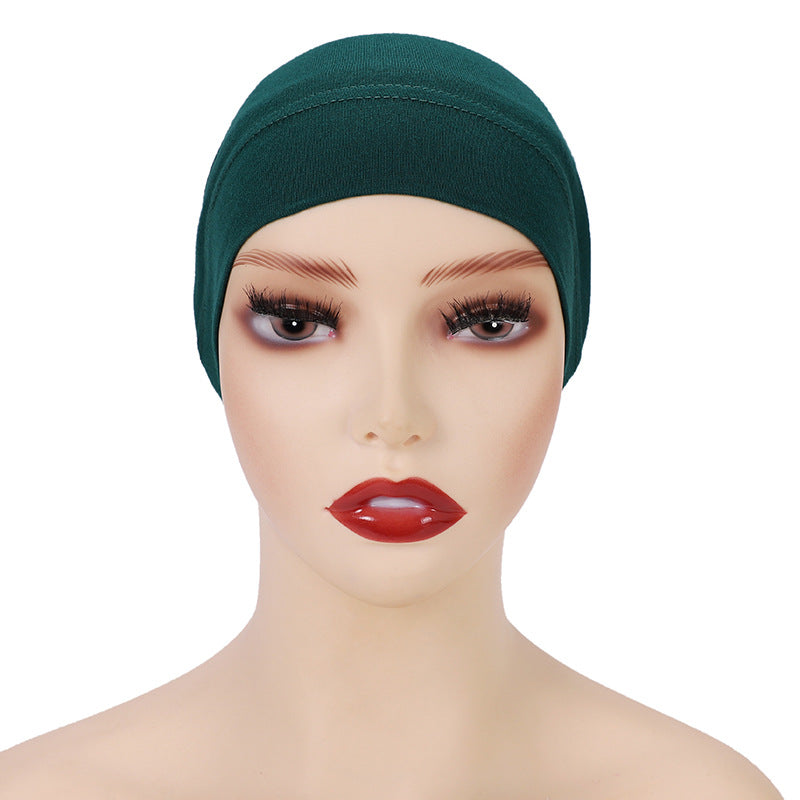 Modal Solid Color Malaysian Beanie with Neck Scarf