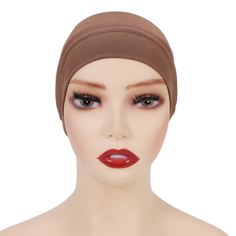 Modal Solid Color Malaysian Beanie with Neck Scarf