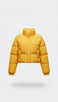Cropped Puffer Jacket in Solar Yellow