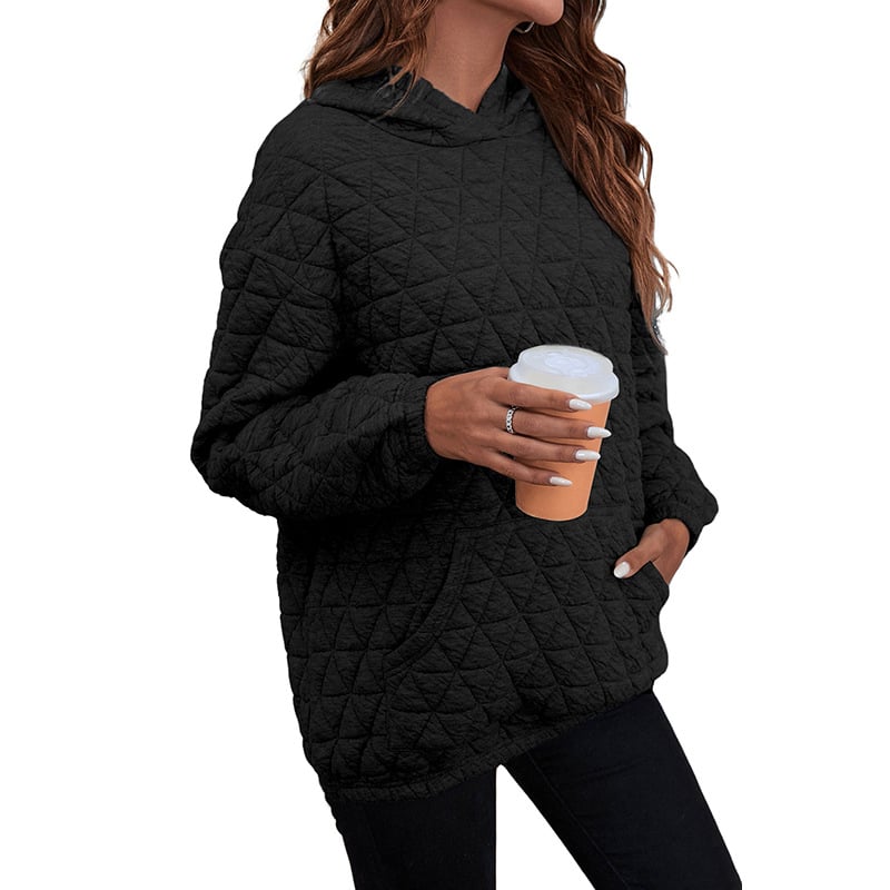 Women's Solid Color Hooded Sweater for Autumn