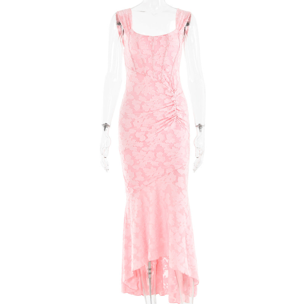 Fashionable Floral Strapless Mermaid Long Dress for Women