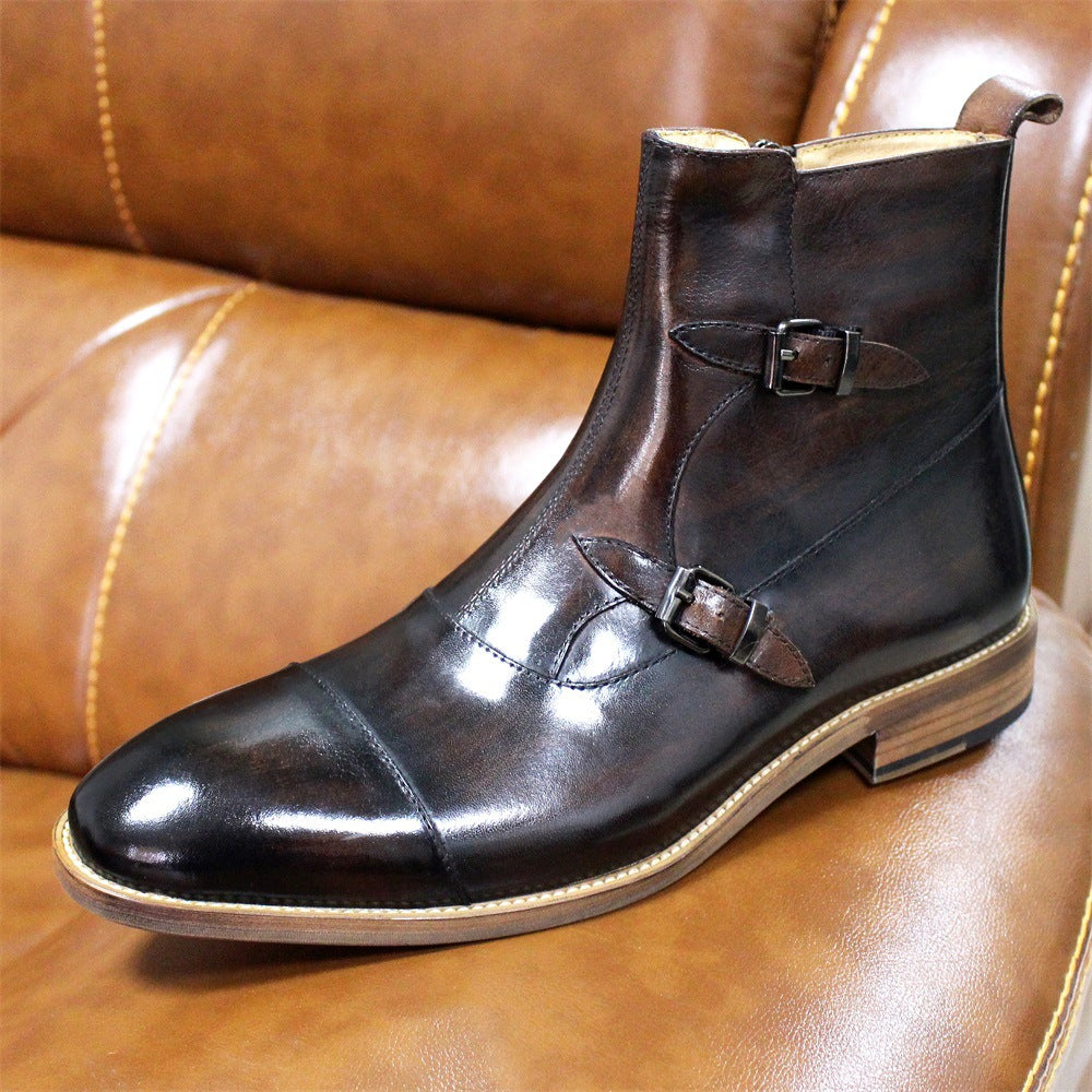 Men's High Top Leather Three Joint Sneakers