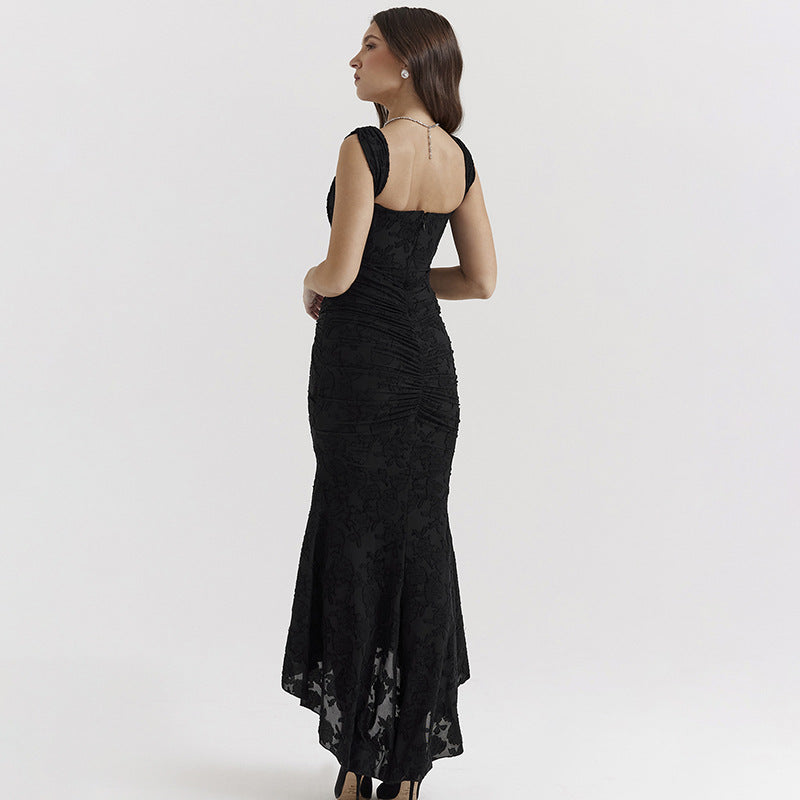 Fashionable Floral Strapless Mermaid Long Dress for Women