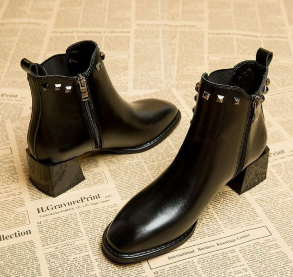 Women's 2019 Fall Winter Chunky Heel Chelsea Boots