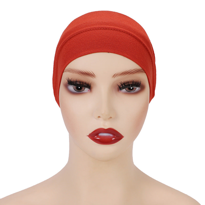 Modal Solid Color Malaysian Beanie with Neck Scarf