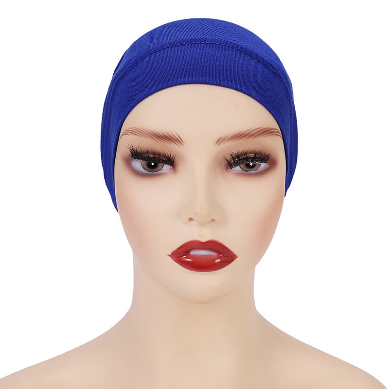 Modal Solid Color Malaysian Beanie with Neck Scarf